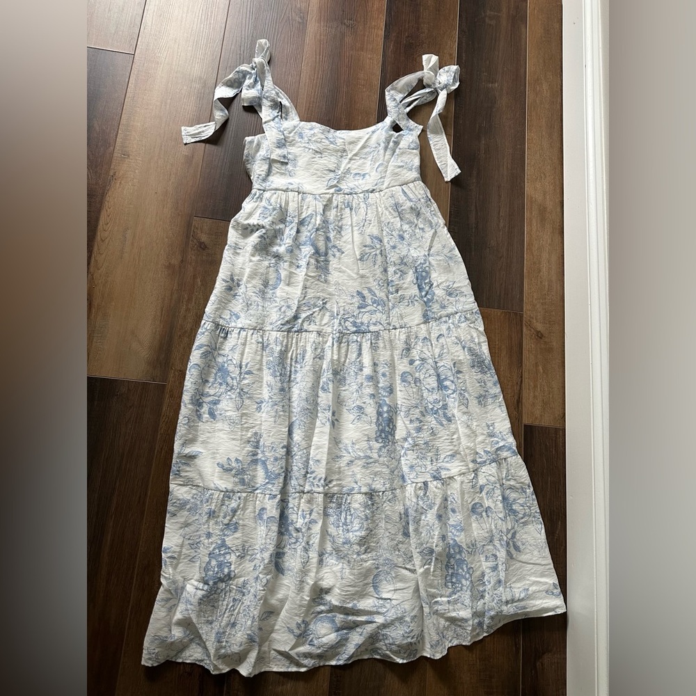 Floral Blue and White Dress